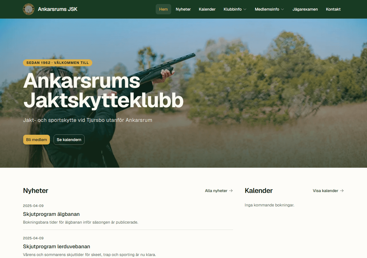 Hemsida för Ankarsrums Jaktskytteklubb